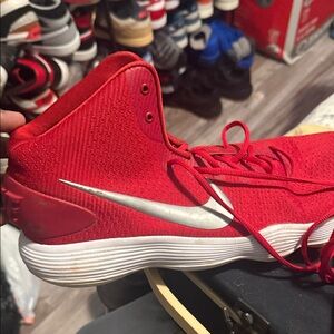 Nike Red and Silver Athletic Shoes